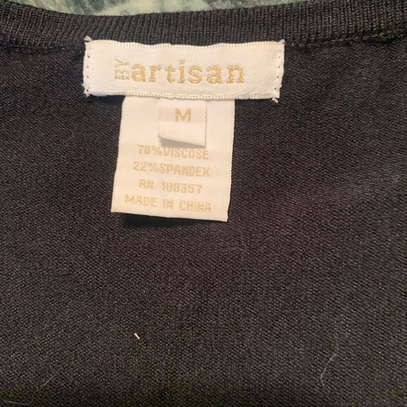 By Artisan black sequined top, size M.. - Picture 2 of 3